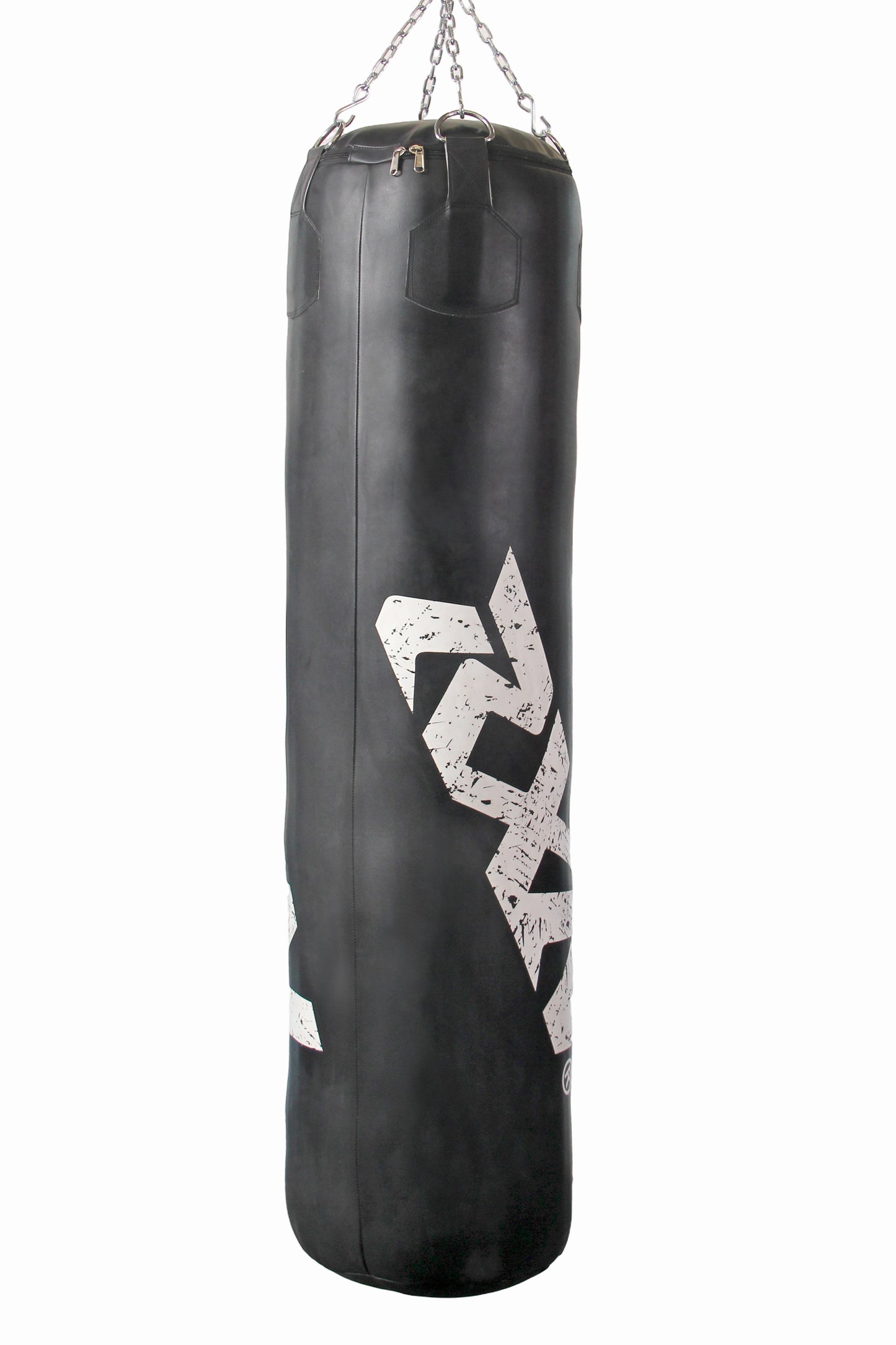 RXN Powerstrike Boxing Punching Bag Heavy Duty with 4-Way Chain Included (PB 02H) 180 CM, Black/White