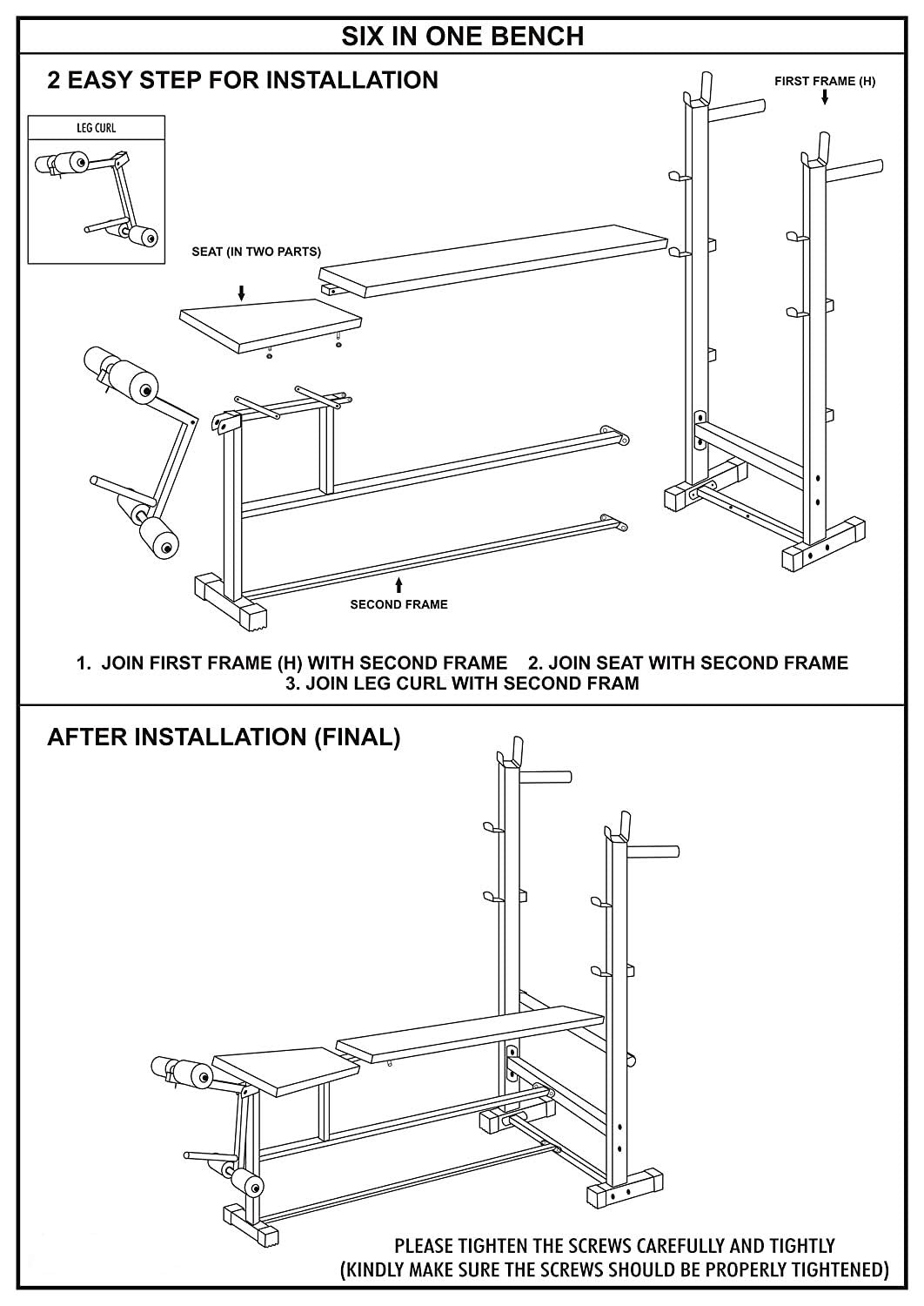 RXN Adjustable 6 in 1 Home Gym Benches