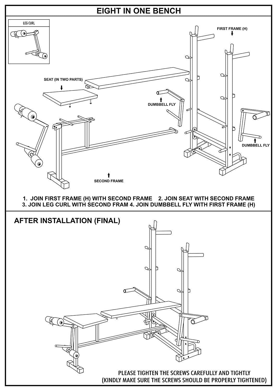 RXN Adjustable 8 in 1 Home Gym Benches
