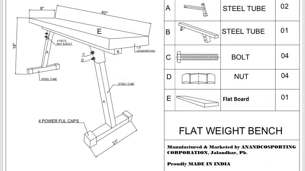 RXN Adjustable Home Gym Benches (FLAT BENCH)