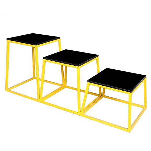 RXN Metal Plyo Box Jumping Platform Table Gym Stepper Board Fitness Training Exercise Equipment for Home & Gym Fitness - (MPLB-4)
