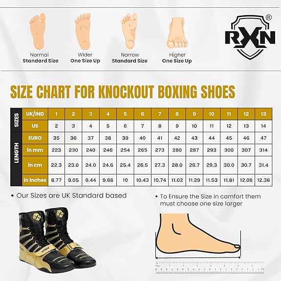 RXN Knockout Boxing Shoes for Men and Women - (BX-16)