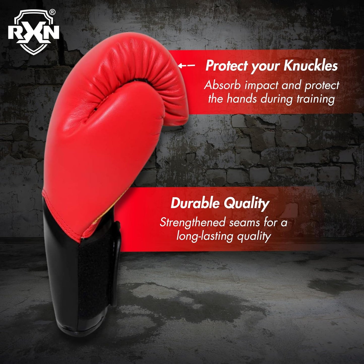 RXN Pro Elite High Grade Synthetic Leather Boxing Gloves - (BG-13)