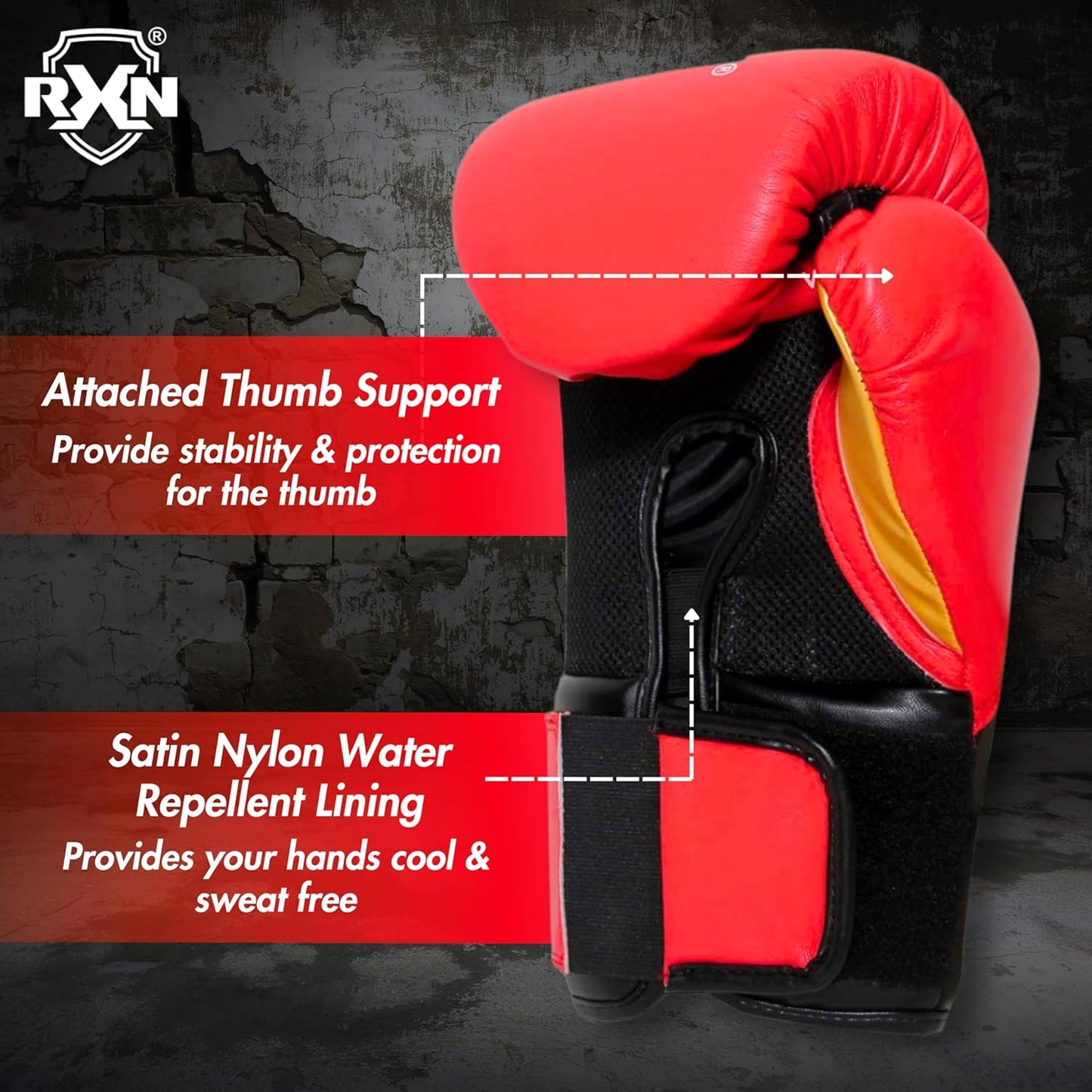 RXN Pro Elite High Grade Synthetic Leather Boxing Gloves - (BG-13)