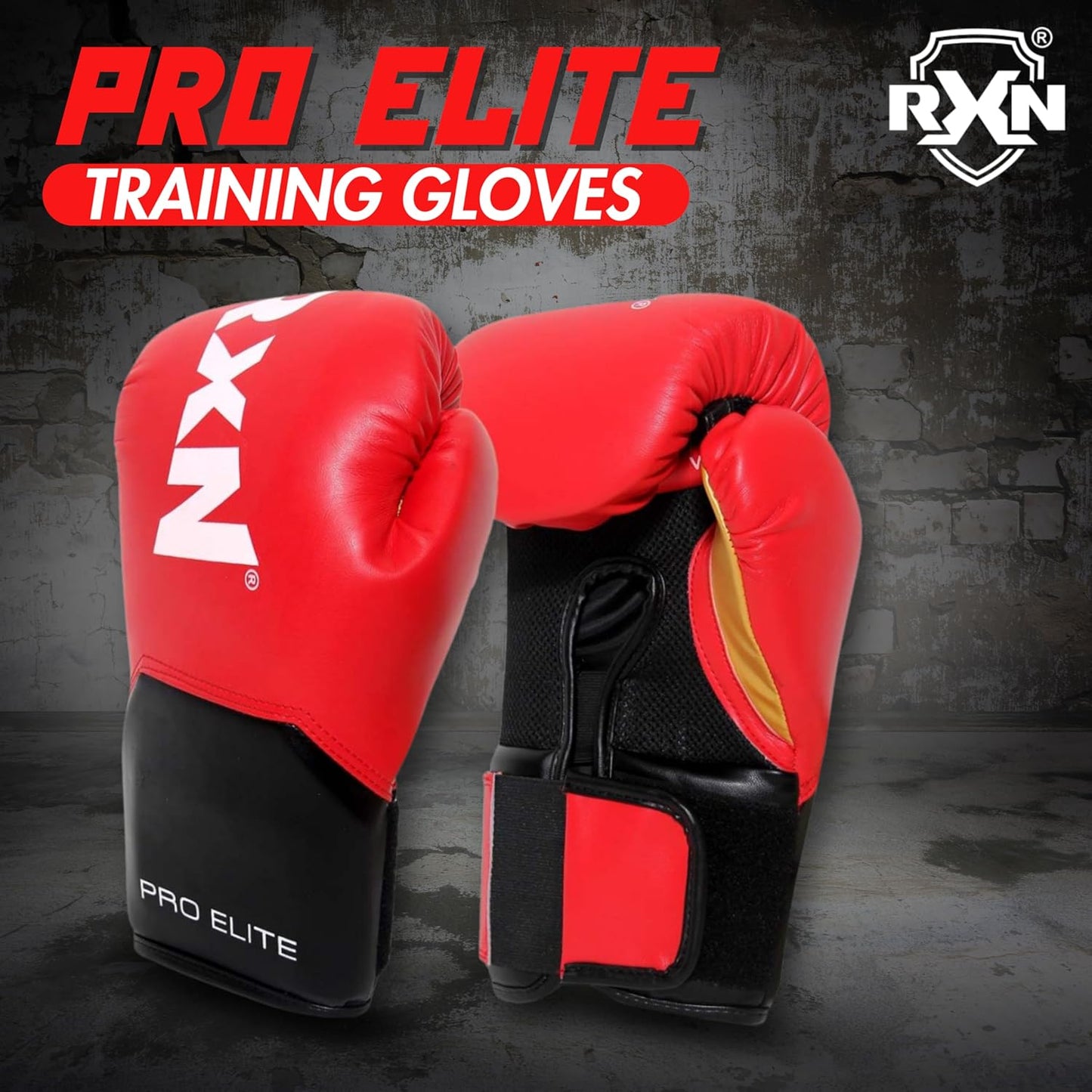 RXN Pro Elite High Grade Synthetic Leather Boxing Gloves - (BG-13)