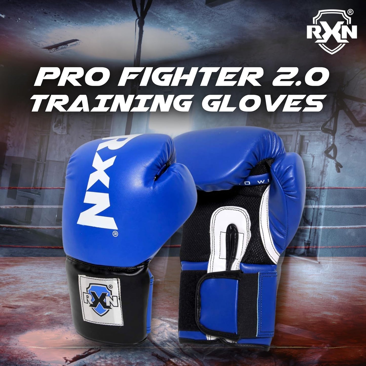 RXN Pro Fighter 2.0 High Grade Synthetic Leather Boxing Gloves - (BG-14)