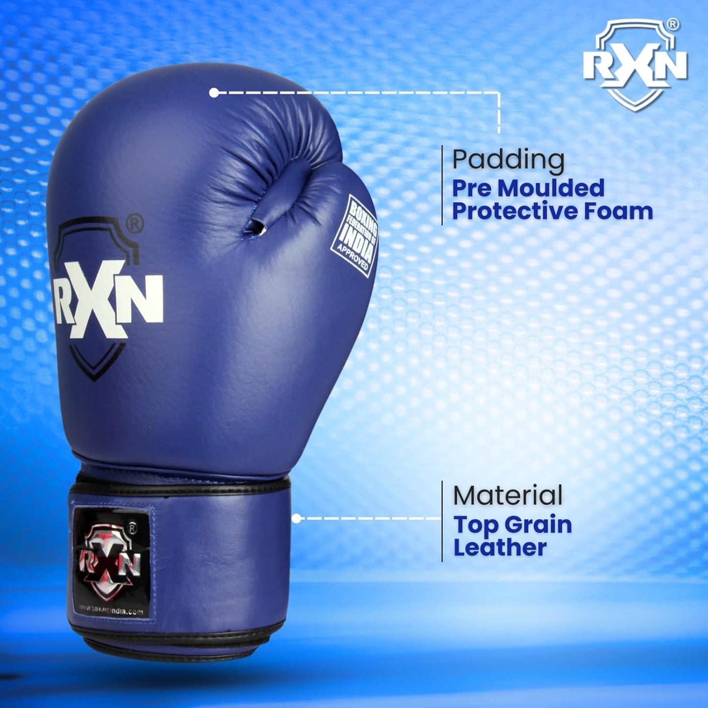 RXN Non-Stop Competition Top Grain Leather Boxing Gloves - (BG-11)