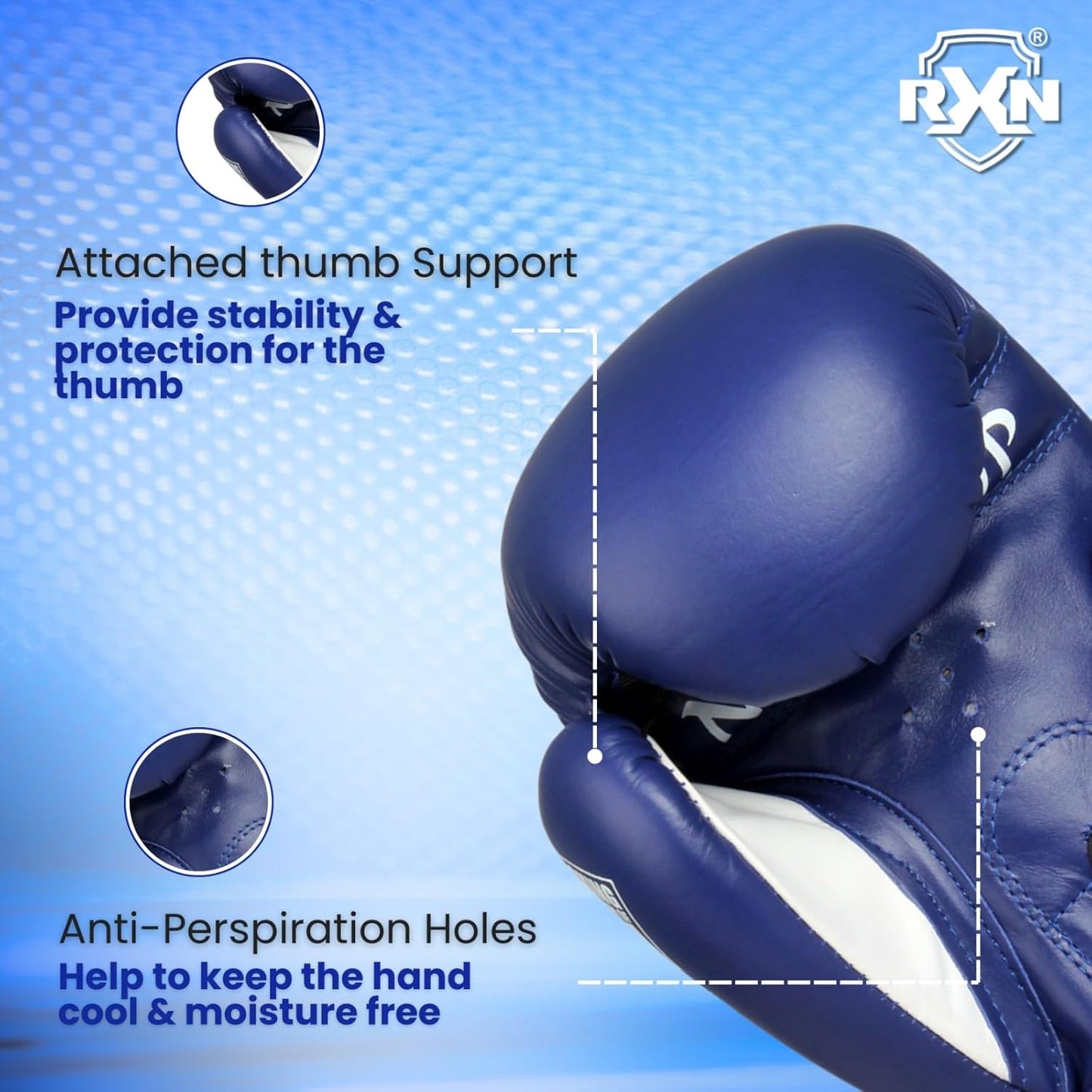 RXN Non-Stop Competition Top Grain Leather Boxing Gloves - (BG-11)