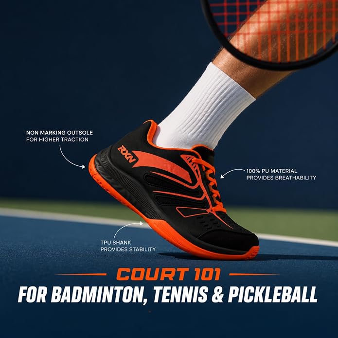 RXN Court Pro Non-Marking Shoes for Tennis, Pickleball & Badminton (NFS-02)