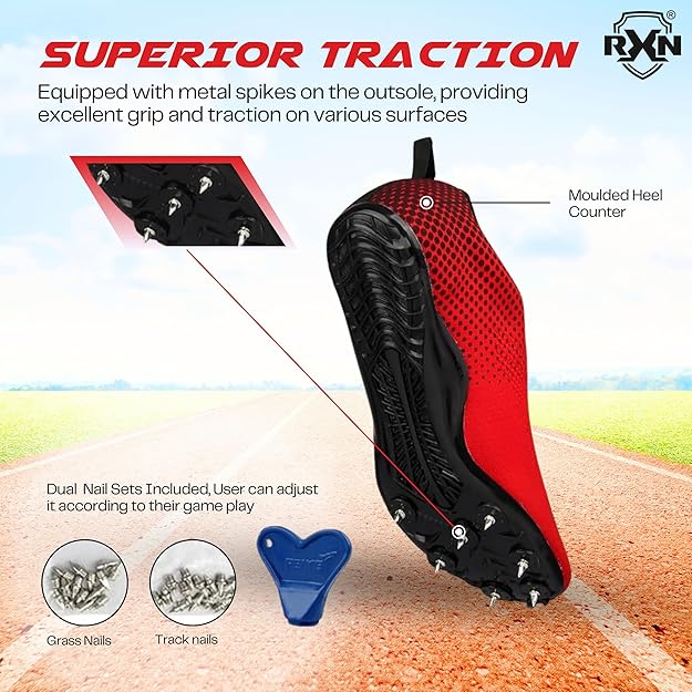 RXN Fly Running Sprinting Track & Field Spikes Shoes for Men & Women (RS-14) - RXN SPORTS