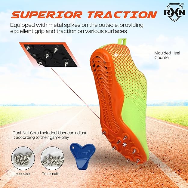 RXN Fly Running Sprinting Track & Field Spikes Shoes for Men & Women (RS-14) - RXN SPORTS