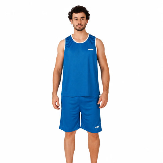 RXN Boxing Vest Top and Shorts Set - (BXD-1) - Blue