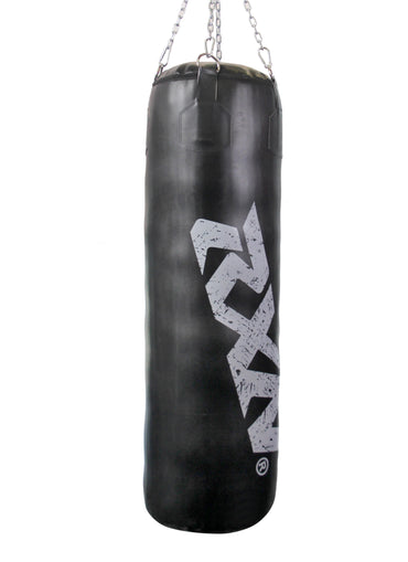 RXN Powerstrike Boxing Punching Bag Heavy Duty with 4-Way Chain Included (PB 02H) 150 CM, Black/Grey