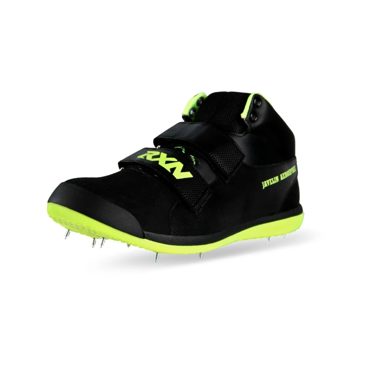 RXN AeroSpike Javelin Shoes – Pro Track & Field Spikes for Men & Women (JT-01-BLACK/FLURO-GREEN_11)