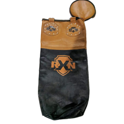 RXN Filled Leather Punching Bag for Boxing and Martial Arts with Includes 4-Way Chain - (PB-01)