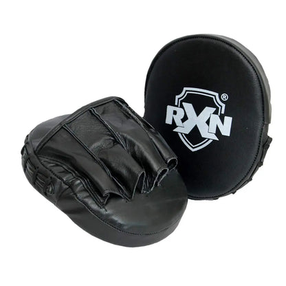 RXN Micro Focus Pad/Punching Mitts Straight for Super Speed Training - Genuine Leather Product - (FP-3) - Black