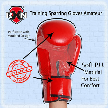 RXN SWARMER Competition Genuine Leather Boxing Gloves - (BG-03)