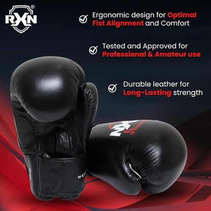 RXN Brawler Sparring Competition All Leather Gloves for Bags & Training - (BG-17)