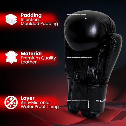 RXN Brawler Sparring Competition All Leather Gloves for Bags & Training - (BG-17)