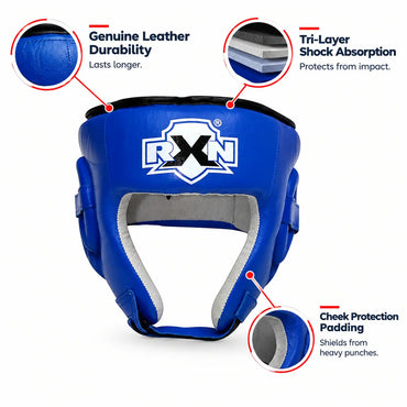 RXN Contest Boxing Headguard - (HG-01) - Blue