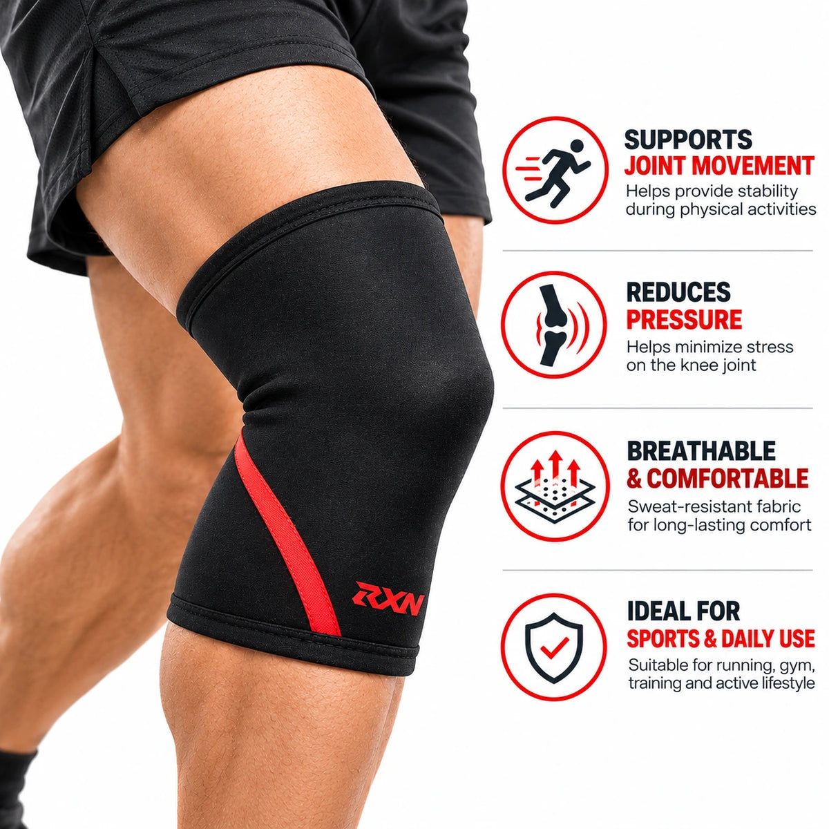 RXN Knee Support Sleeves for Unisex - (KS-1)