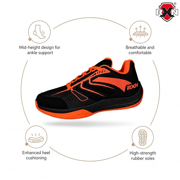 RXN Phantom Elite Fencing Shoes (FS-02) - Black / Orange