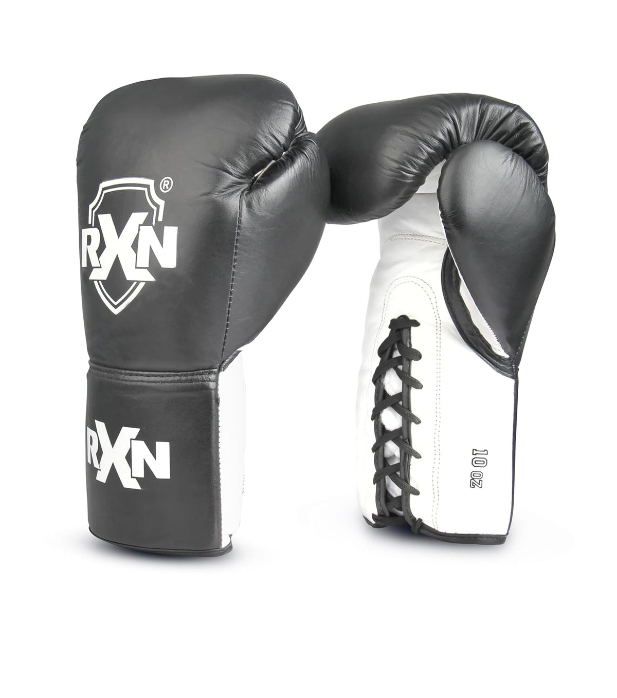 RXN Pro Boxing 2.0 PRO Fight High Grade Natural Leather Boxing Gloves - (BG-15) - Black
