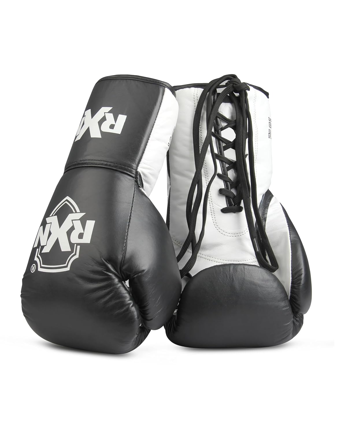 RXN Pro Boxing 2.0 PRO Fight High Grade Natural Leather Boxing Gloves - (BG-15) - Black