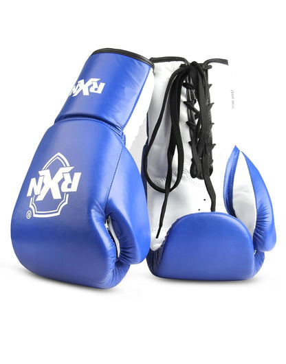 RXN Pro Boxing 2.0 PRO Fight High Grade Natural Leather Boxing Gloves - (BG-15) Blue