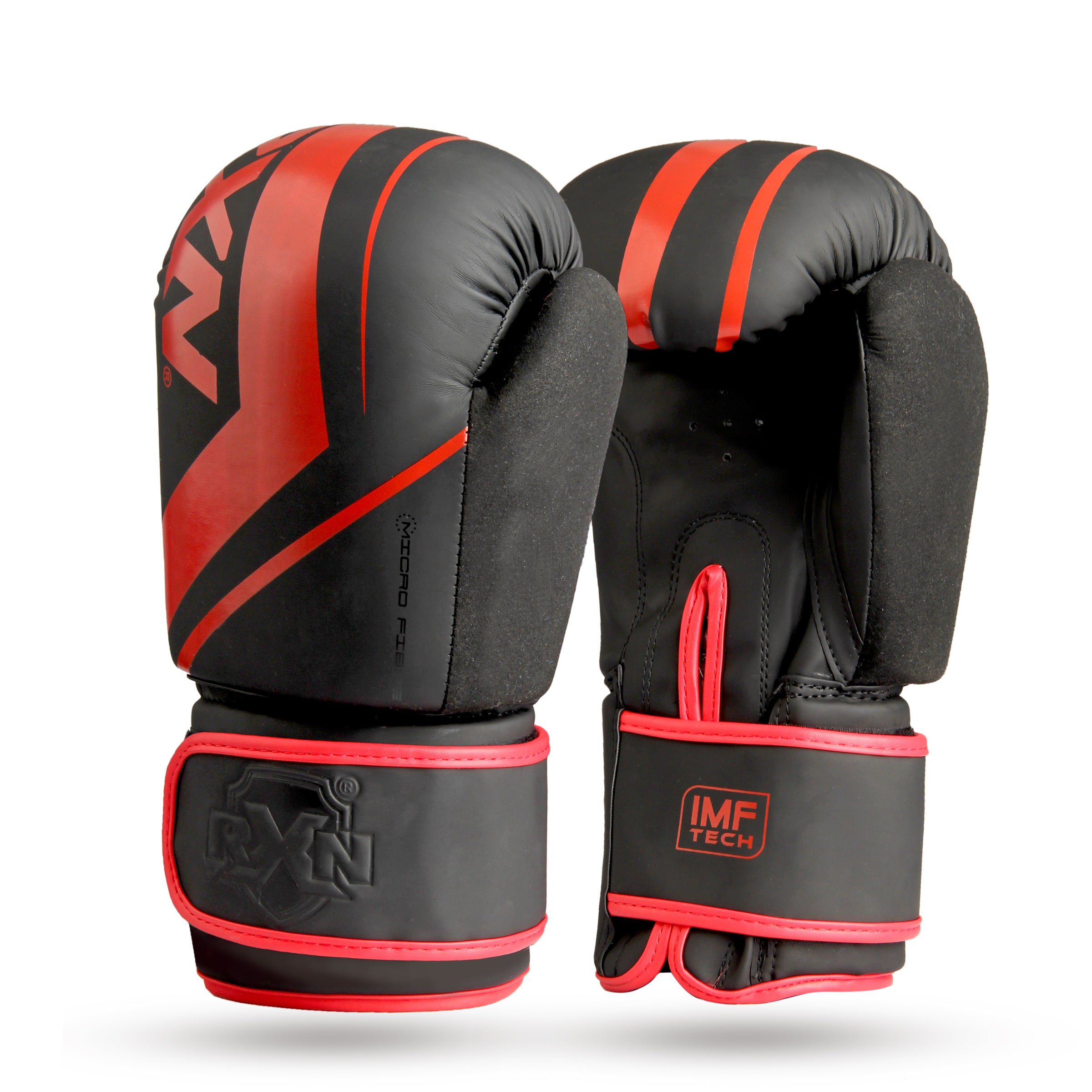 RXN R1 Boxing Gloves with Microfiber thumb Black/Red