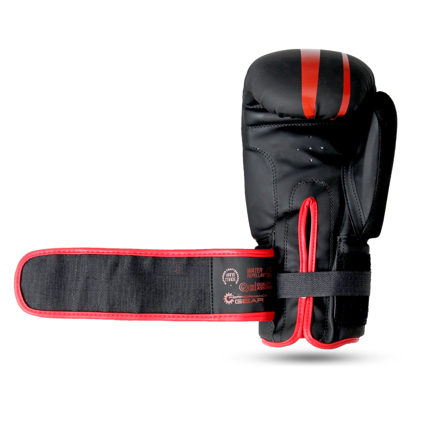 RXN R1 Boxing Gloves with Microfiber thumb (BG-24) Black/Red back view