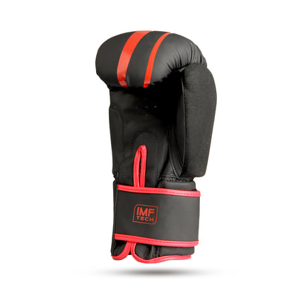 RXN R1 Boxing Gloves with Microfiber thumb (BG-24) Black/Red tilt view