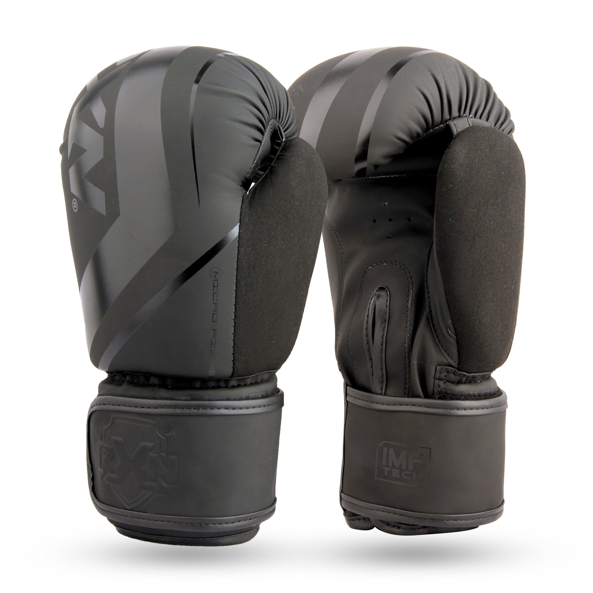 RXN R1 Boxing Gloves with Microfiber thumb (BG-24) Black/Black double