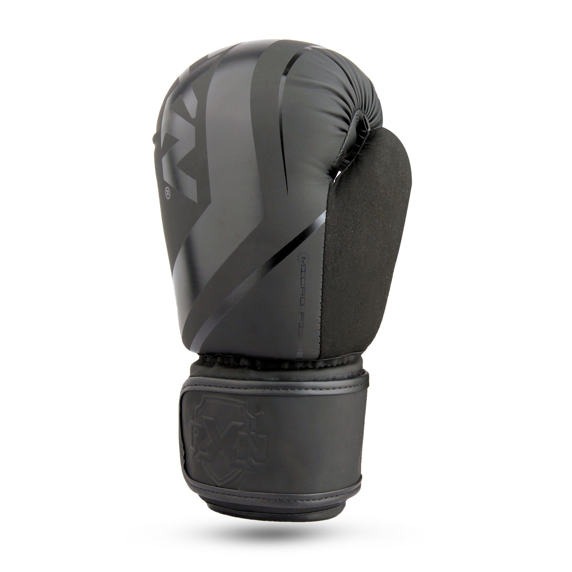 RXN R1 Boxing Gloves with Microfiber thumb (BG-24) Black/Black Uper