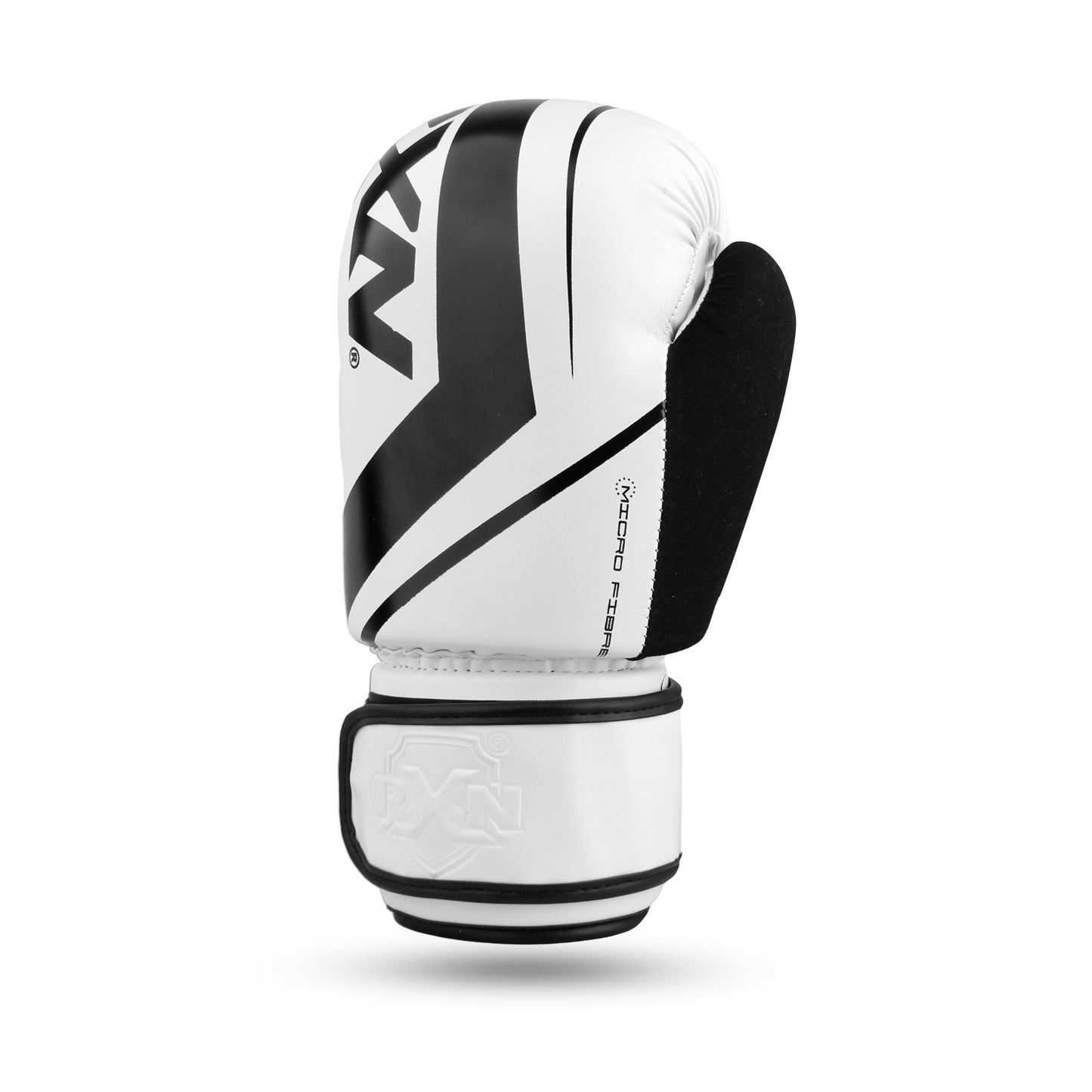 RXN R1 Boxing Gloves with Microfiber thumb (BG-24) Black/White uper
