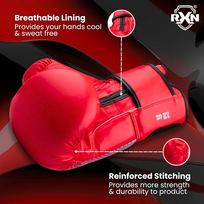 RXN SWARMER Competition ALL PU Boxing Gloves - RED