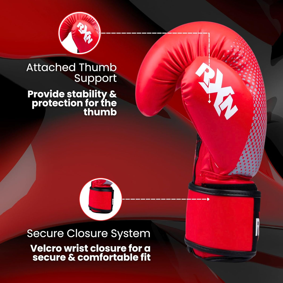 RXN SWARMER Competition ALL PU Boxing Gloves - RED