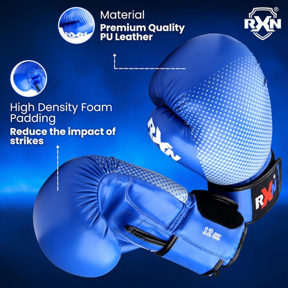 RXN SWARMER Competition ALL PU Boxing Gloves - BLUE
