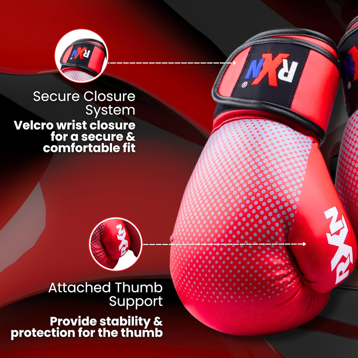 RXN SWARMER Competition ALL PU Boxing Gloves -RED