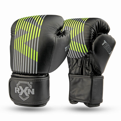 RXN Terra Boxing Gloves – Pro Training & Sparring Black/Green