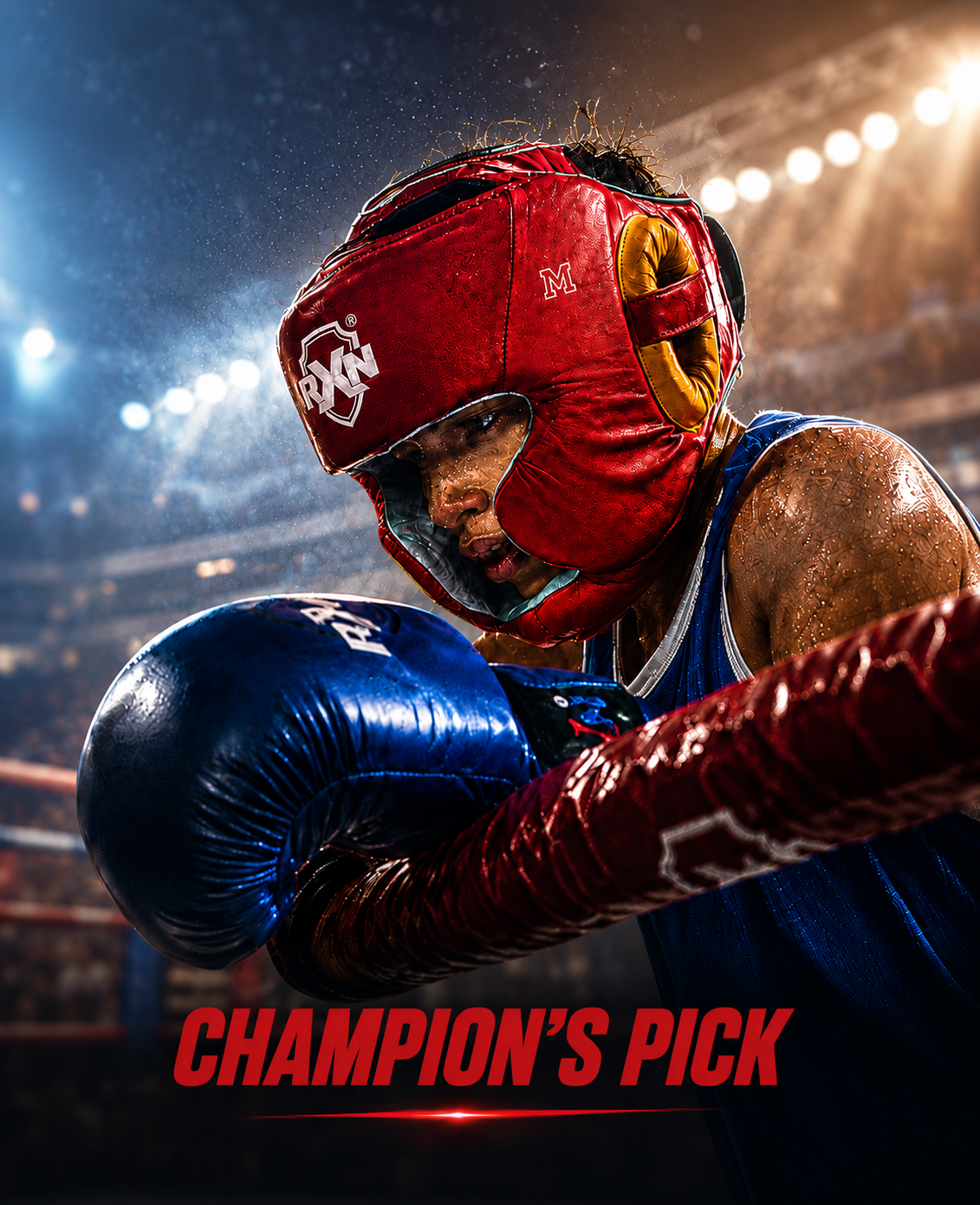 RXN World Champ Competition Professional Top Grain Leather Boxing Gloves - (BG-01)